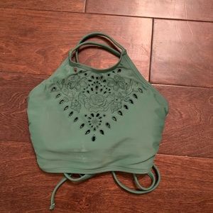 halter bikini top with design